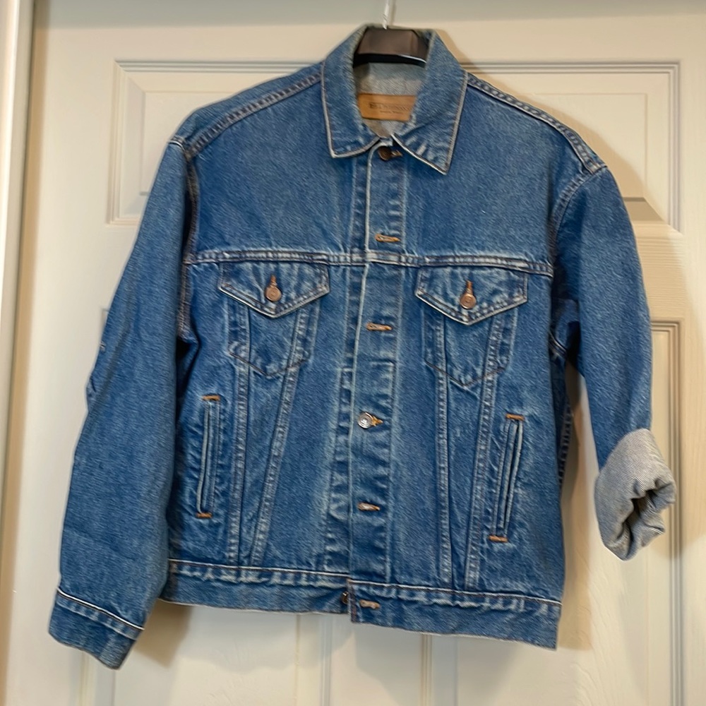 Vintage J PETERMAN oversized jean jacket, sized M